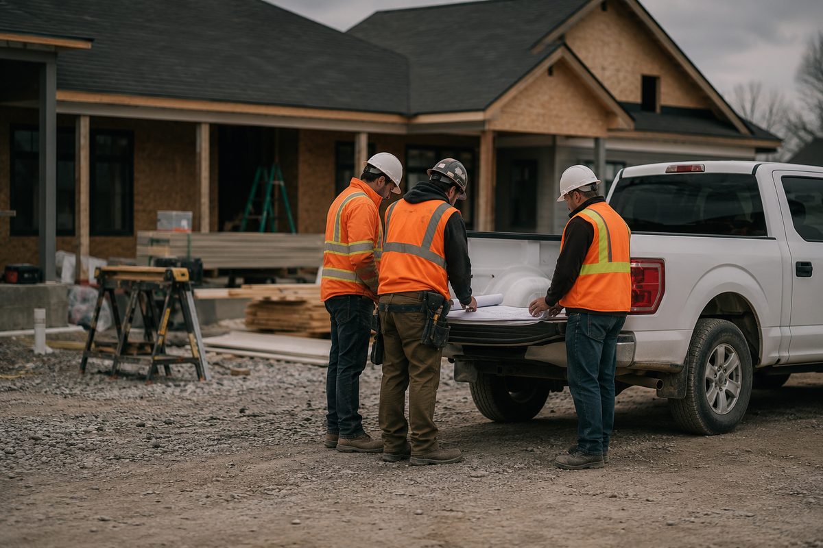 Anthony Sargar and the Arnic Construction crew on a job site